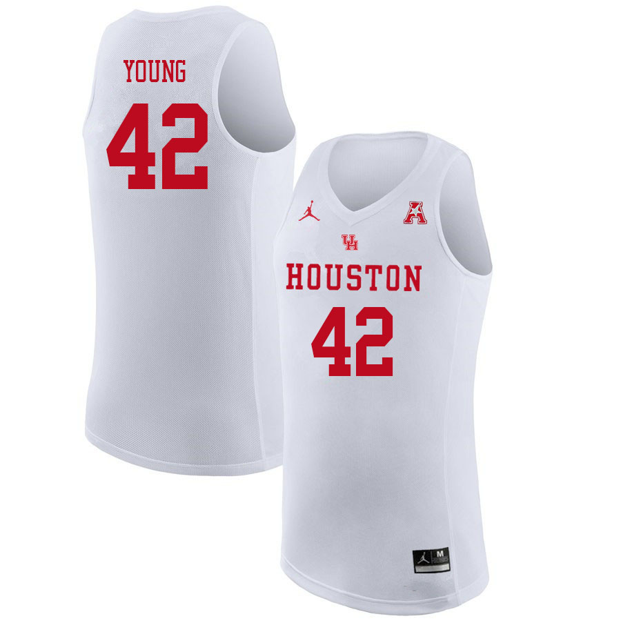 Jordan Brand Men #42 Michael Young Houston Cougars College Basketball Jerseys Sale-White